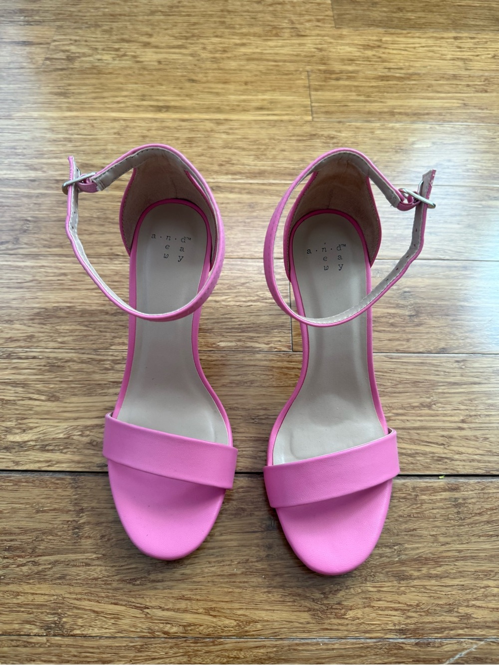 a new day Pink Ankle-Strap Open-Toe Heels